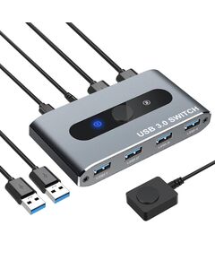 Techly USB 3.0 Switch for 2 PCs in 4 out | IUSB-SW3024, image 