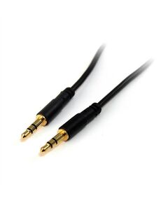 StarTech.com Slim 3.5mm Stereo Audio Cable 28AWG mini-phone stereo 3.5mm  (M)  0.90 cm  black, image 