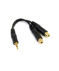 StarTech.com 15CM Stereo Splitter Cable, 3.5mm Male to 2x 3.5mm Female, image 
