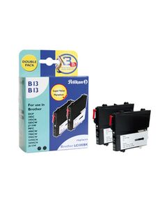 Pelikan B13 Double Pack,  2-pack,  black  ink cartridge ( replaces Brother LC1100BK )  (4107855), image 