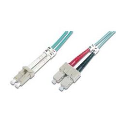 DIGITUS Patch cable LC multi-mode (M) SC multi-mode (M) 1 m fibre optic 50 / 125 micron OM3 halogen-free, booted (DK-2532-01/3), image 