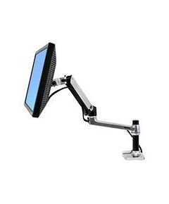 Ergotron LX Desk Mount LCD Arm / Mounting kit (articulating arm, desk clamp mount, grommet mount, extension brackets) for LCD display / aluminium / polished aluminium / screen size: up to 32" | 45-241-026, image 