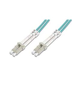 DIGITUS Patch cable / LC multi-mode (M) - LC multi-mode (M) / 3m  fibre optic / 50 / 125 micron / OM4 / halogen-free / aqua, image 