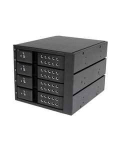 StarTech.com 4 Bay Aluminum Trayless Hot Swap Mobile Rack Backplane for 3.5in SAS II/SATA III - 6 Gbps HDD, image 