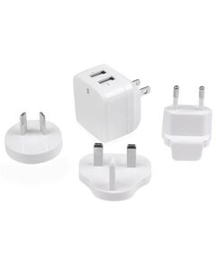 StarTech.com Dual-port USB wall charger - international travel - 17W/3.4A - white, image 