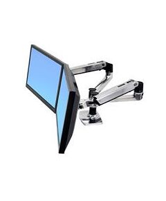 Ergotron LX Dual Side-by-Side Arm / Mounting kit ( desk clamp mount, grommet mount, 2 articulating arms, 2 extension brackets ) for LCD display screen size: up to 27" mounting interface: 100 x 100 mm, 75 x 75 mm desktop stand, image 