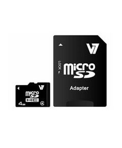 V7 Flash memory card (microSDHC to SD adapter included) 4GB Class4 microSDHC (VAMSDH4GCL4R-2E), image 