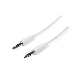 StarTech.com 2m White Slim 3.5mm Stereo Audio Cable - Male to Male, image 
