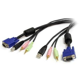 StarTech.com 10 ft 4-in-1 USB VGA KVM Cable with Audio and Microphone, image 