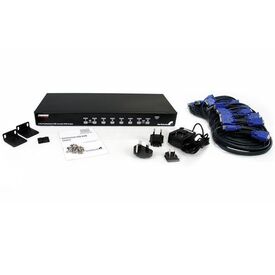 StarTech.com 8 Port 1U Rackmount USB KVM Switch Kit with OSD and Cables, image , 3 image