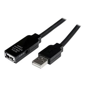 StarTech.com 10m USB2.0 Active Extension Cable  M/F / ( USB / USB 2.0 ) - active cable (signal regeneration) - black, image 