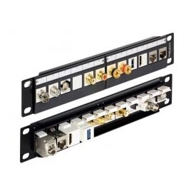 Delock 10″ Keystone Patch Panel 12 Port black
