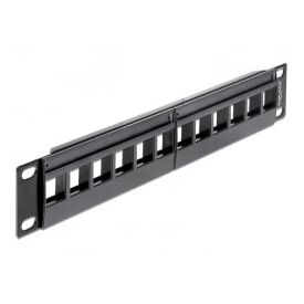 Delock 10″ Keystone Patch Panel 12 Port black