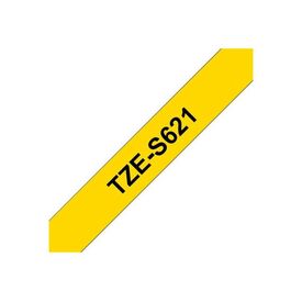 Brother Extra strength adhesive black on yellow | TZES621
