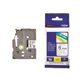 Brother TZe111 Standard adhesive black on clear | TZE111