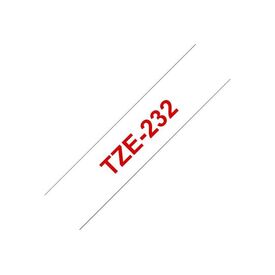 Brother TZe232 Standard adhesive red on white Roll | TZE232