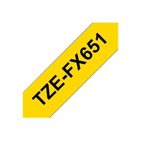 Brother TZeFX651 Black on yellow Roll | TZEFX651