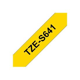 Brother Extra strength adhesive black on yellow | TZES641