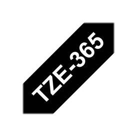 Brother TZe365 White on black Roll (3.6 cm x 8 m) - TZE365