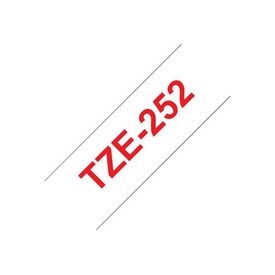 Brother TZe252 Standard adhesive red on white Roll TZE252