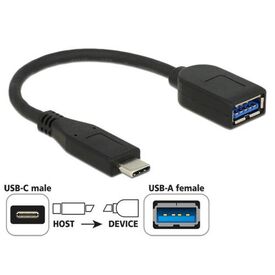 DeLOCK Premium USB adapter USB Type A (F) to USB-C 10cm black  65684