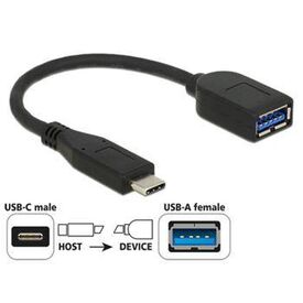 DeLOCK Premium USB adapter USB Type A (F) to USB-C 10cm black  65684