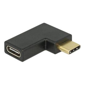 DeLOCK USB 3.1  adapter USB-C (M) to USB-C (F) angled black 65915