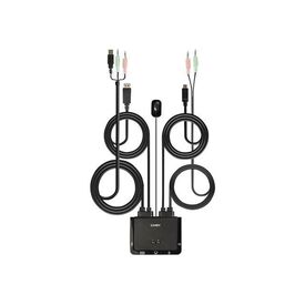 Lindy 2 Port KVM DP 1.2, USB Type C, USB 2.0 42346