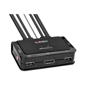 Lindy 2 Port DP 1.2, USB 2.0 & Audio KVM switch 42344