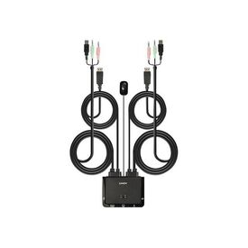 Lindy 2 Port DP 1.2, USB 2.0 & Audio KVM switch 42344