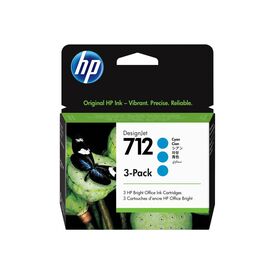 HP 712 3pack 29 ml cyan original DesignJet ink 3ED77A
