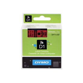 DYMO D1 Glossy black on red Roll (1.9cm x 7m) 1 S0720870