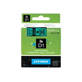 DYMO D1 Selfadhesive black on green Roll (1.2 cm x 7 S0720590
