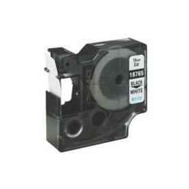 DYMO IND Polyester permanent adhesive black on white Roll 18484