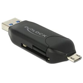 DeLOCK Micro USB OTG Card Reader + USB 3.0 A male Card 91734
