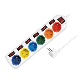 LogiLink Multicolor Power strip AC 250 V 3680 Watt LPS259
