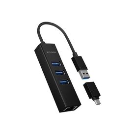 ICY BOX IBHUB1419LAN Hub 3 x USB 3.2 Gen 1 + 1 IBHUB1419LAN
