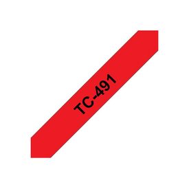 Brother Black on red Roll (0.9 cm) laminated tape for TC491