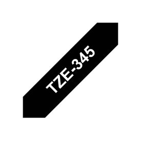 Brother TZe345 Standard adhesive white on black Roll TZE345