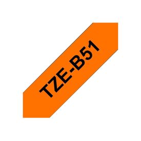 Brother TZeB51 Standard adhesive black on fluorescent TZEB51