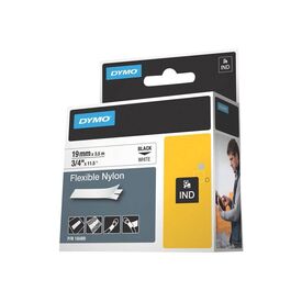 DYMO IND Nylon adhesive black on white Roll (1.9 cm x 4 18489