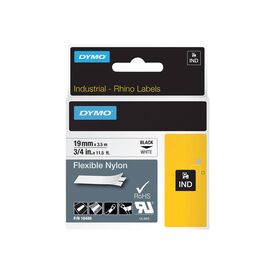 DYMO IND Nylon adhesive black on white Roll (1.9 cm x 4 18489