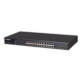 Intellinet 24-Port Gigabit Ethernet PoE+ Web-Managed Switch with 2 SFP Ports, 24 x PoE ports, IEEE 802.3at/af Power over Ethernet (PoE+/PoE), 2 x SFP, Endspan, 19" Rackmount - Switch - Managed - 24 x 10/100/1000 (PoE+) + 2 x SFP - desktop, rack-mountable - PoE+