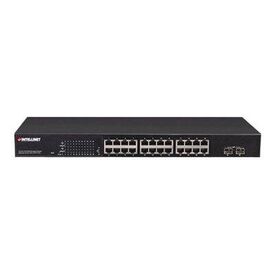 Intellinet 24-Port Gigabit Ethernet PoE+ Web-Managed Switch with 2 SFP Ports, 24 x PoE ports, IEEE 802.3at/af Power over Ethernet (PoE+/PoE), 2 x SFP, Endspan, 19" Rackmount - Switch - Managed - 24 x 10/100/1000 (PoE+) + 2 x SFP - desktop, rack-mountable - PoE+