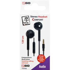 2GO In-Ear Stereo-Headset"Comfort" - schwarz - Schwarz | 795966, image , 2 image