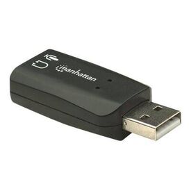 Manhattan USB-A Sound Adapter, USB-A to 3.5mm Mic-in and | 150859