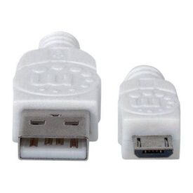 Manhattan USB-A to Micro-USB Cable, 1m, Male to Male, Wh | 323987