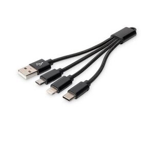 DIGITUS 3-in-1 Charger Cable - Lightning cable  | DB-300160-002-S