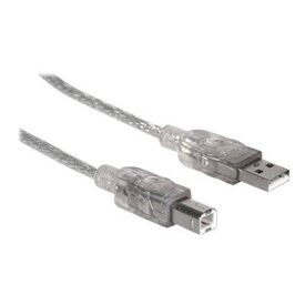 Manhattan USB-A to USB-B Cable, 1.8m, Male to Male, Tran | 333405