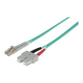 Intellinet Fibre Optic Patch Cable, OM3, LC/SC, 1m, Aqua | 750912